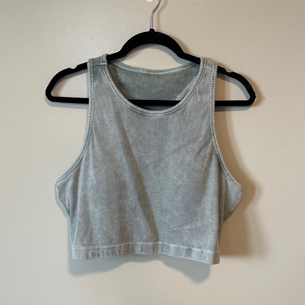 Women's Crop Tank Top - olive green size 2X